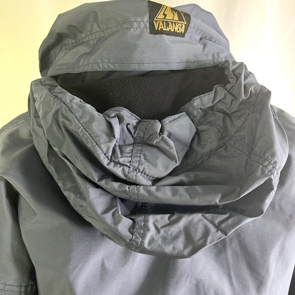 VALANGA BLUE WINTER COAT WARM VINTAGE WITH HOODIE COAT FAUX SHERPA WOMAN SIZE 12 - Picture 9 of 17